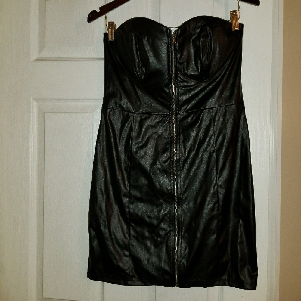 Strapless black dress